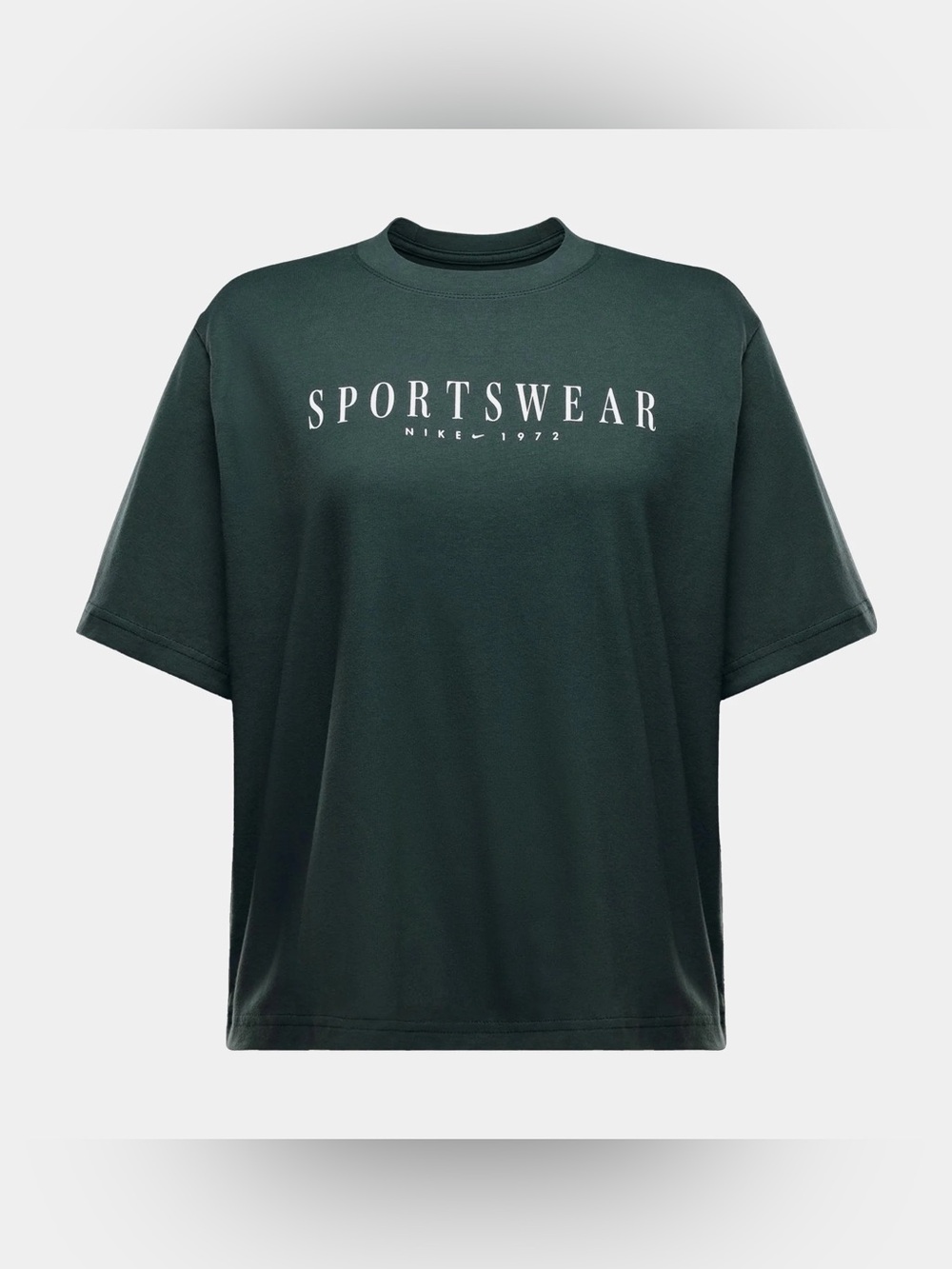 Nike Dark Green 'Sportswear' Short Sleeve Tee with White Logo